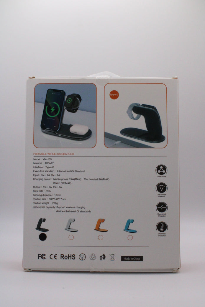 3‑in‑1 Schnellladegerät YN‑105 für Smartphone und Zubehör