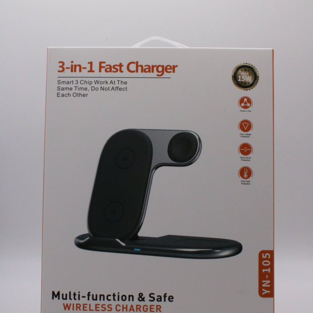 3‑in‑1 Schnellladegerät YN‑105 für Smartphone und Zubehör