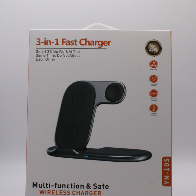 3‑in‑1 Schnellladegerät YN‑105 für Smartphone und Zubehör