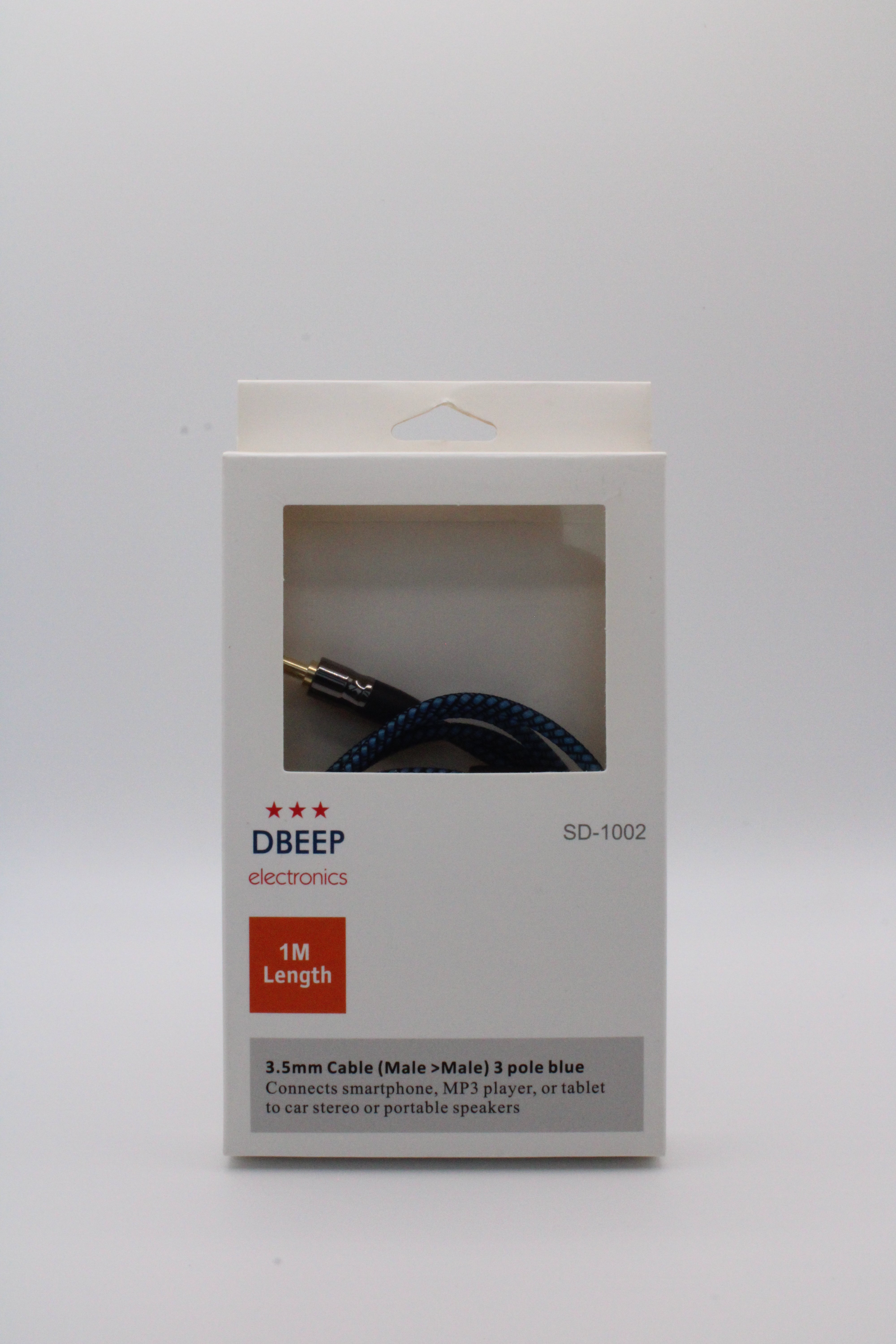 DBEEP 3,5 mm Klinkenkabel Male to Male (1m) – Hochwertiges Kabel für stabile Audioübertragung mit vergoldeten Steckern.
