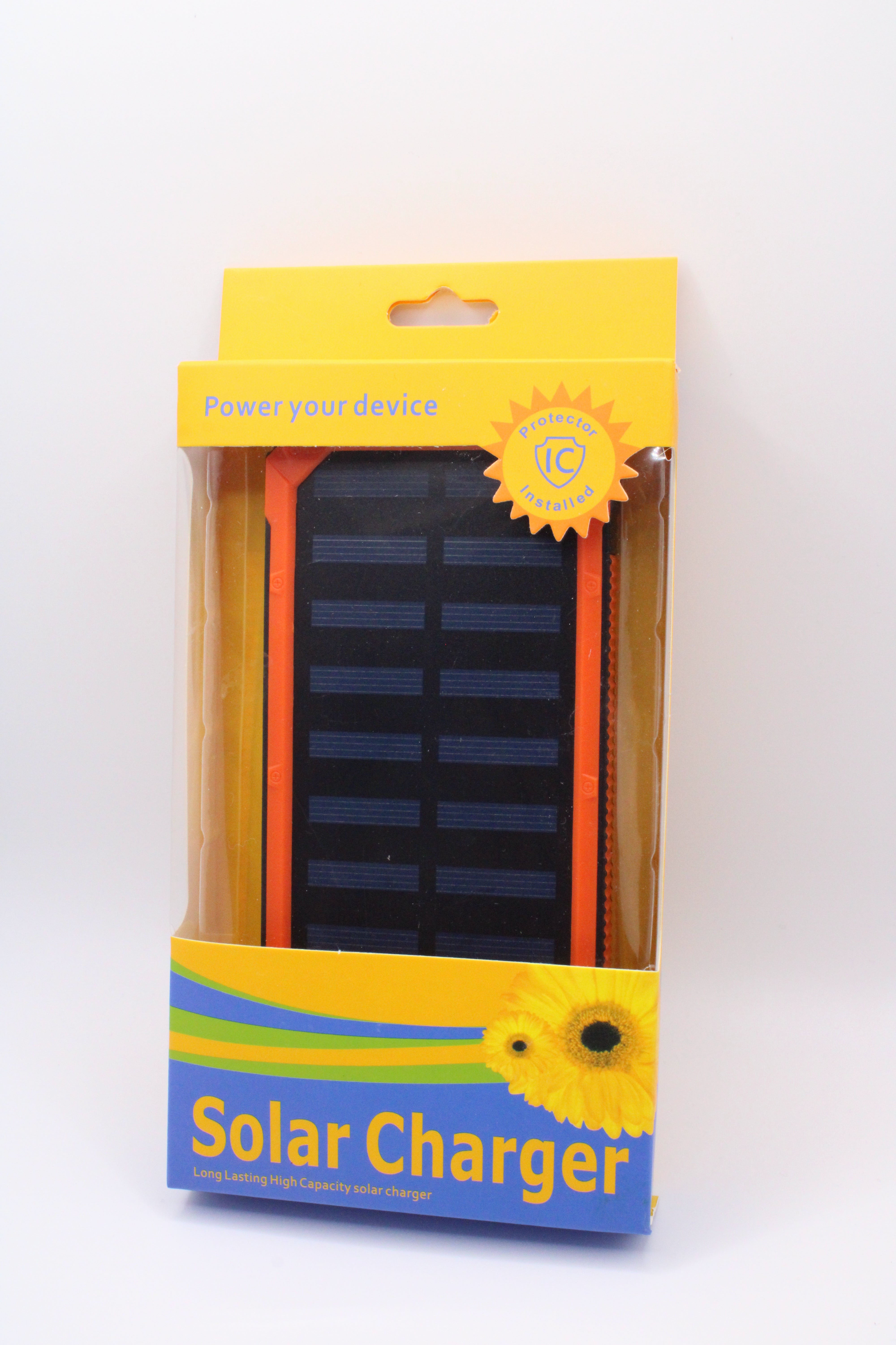 Solar Charger mit leistungsstarken Solarzellen, USB-Anschlüssen und Powerbank-Funktion für umweltfreundliches Laden unterwegs.