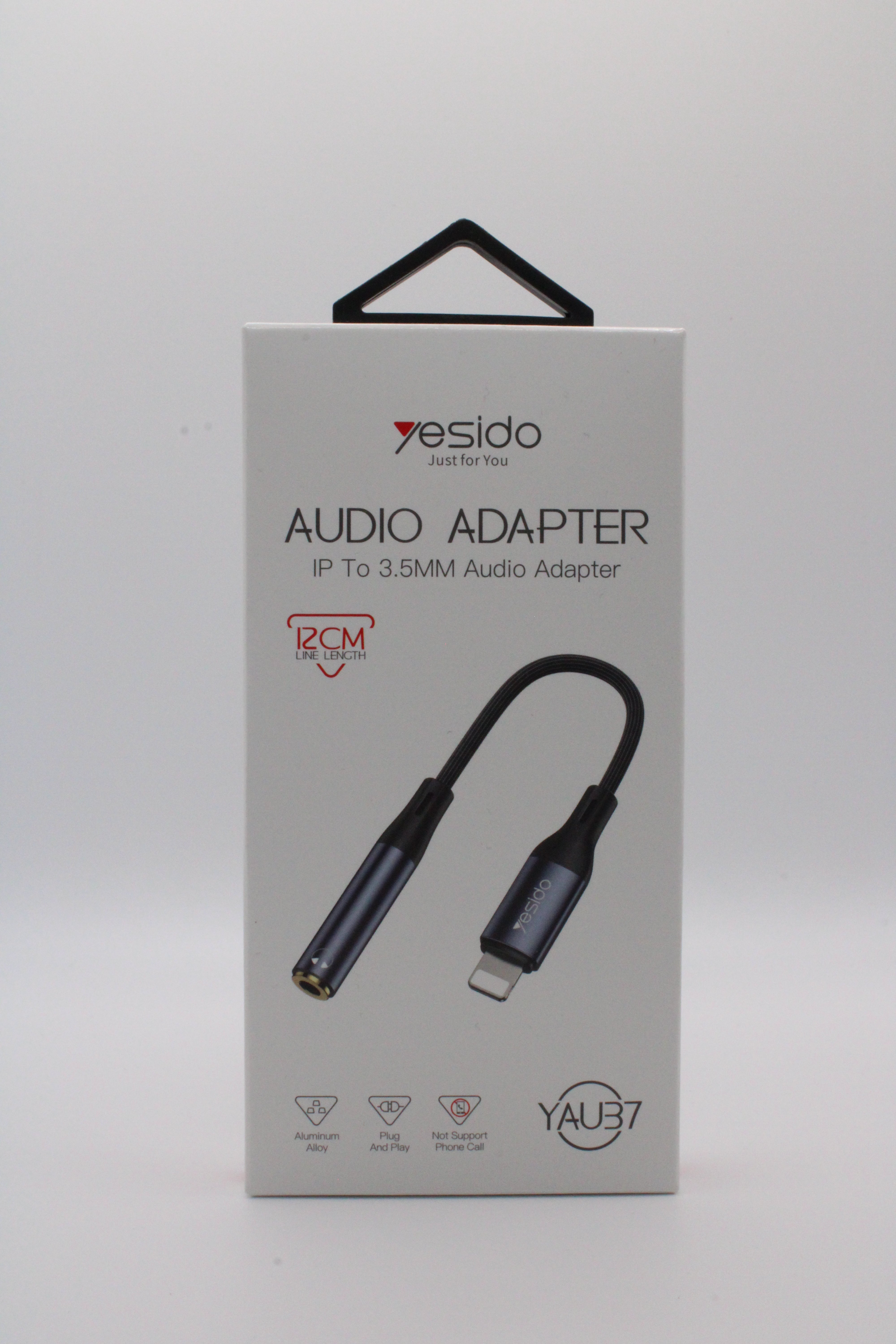 Yesido Audio Adapter (YAU37) – Adapter für den Anschluss von 3,5-mm-Kopfhörern an Apple Lightning-Geräte.