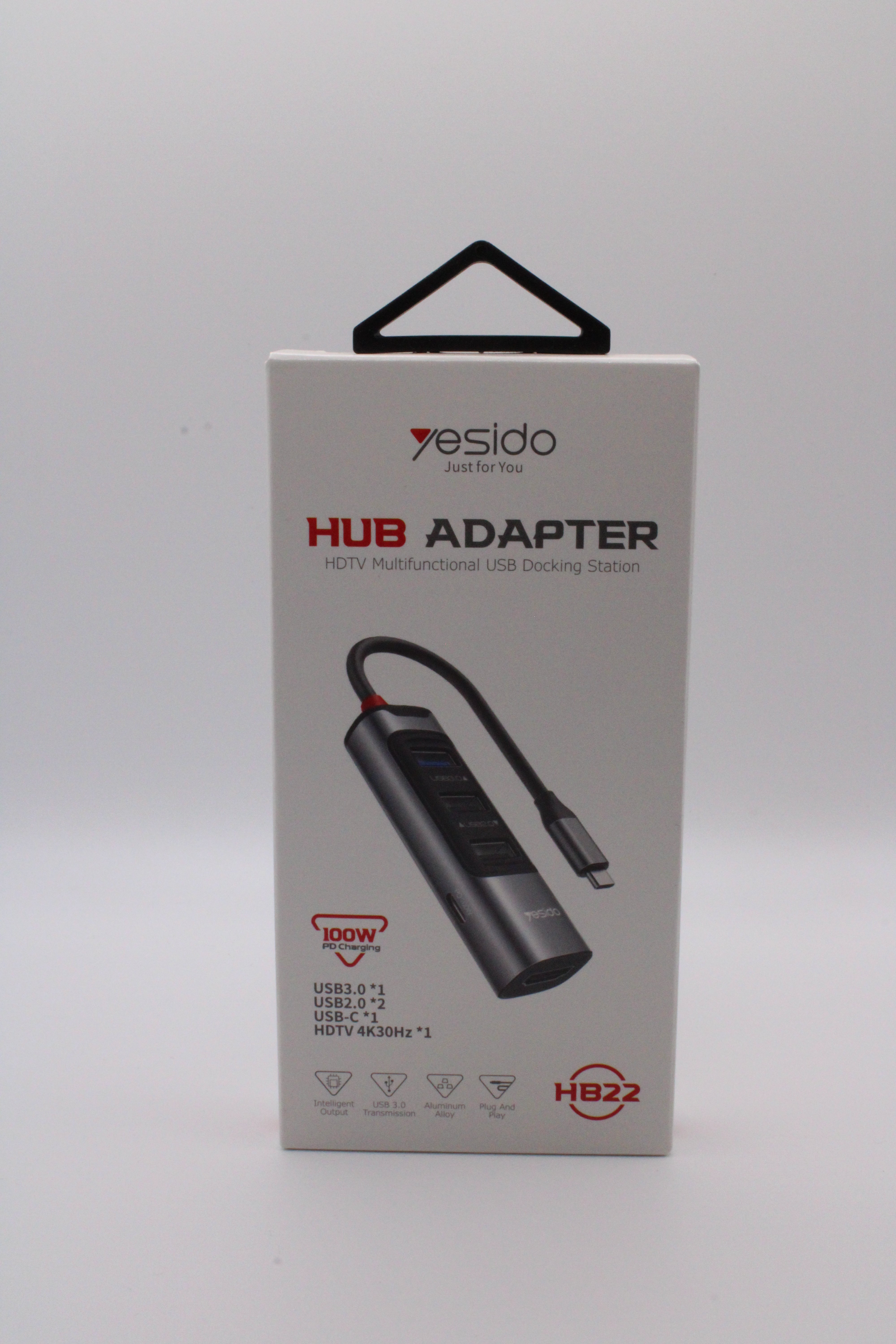 Yesido USB-C Hub Adapter mit USB 3.0, HDMI 4K, USB-C Power Delivery für MacBook, Windows-Laptops und iPad Pro - ideal für Home-Office und unterwegs
