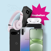 Produktmix aus neuen Technik-Gadgets, Smartphones und Zubehör – Kategorie Neuheiten bei Handy Hero
